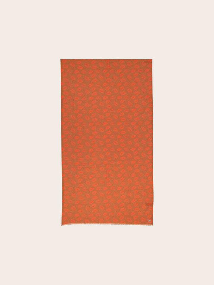 Glitzernder Doubleface-Schal mit Kussmund-Print