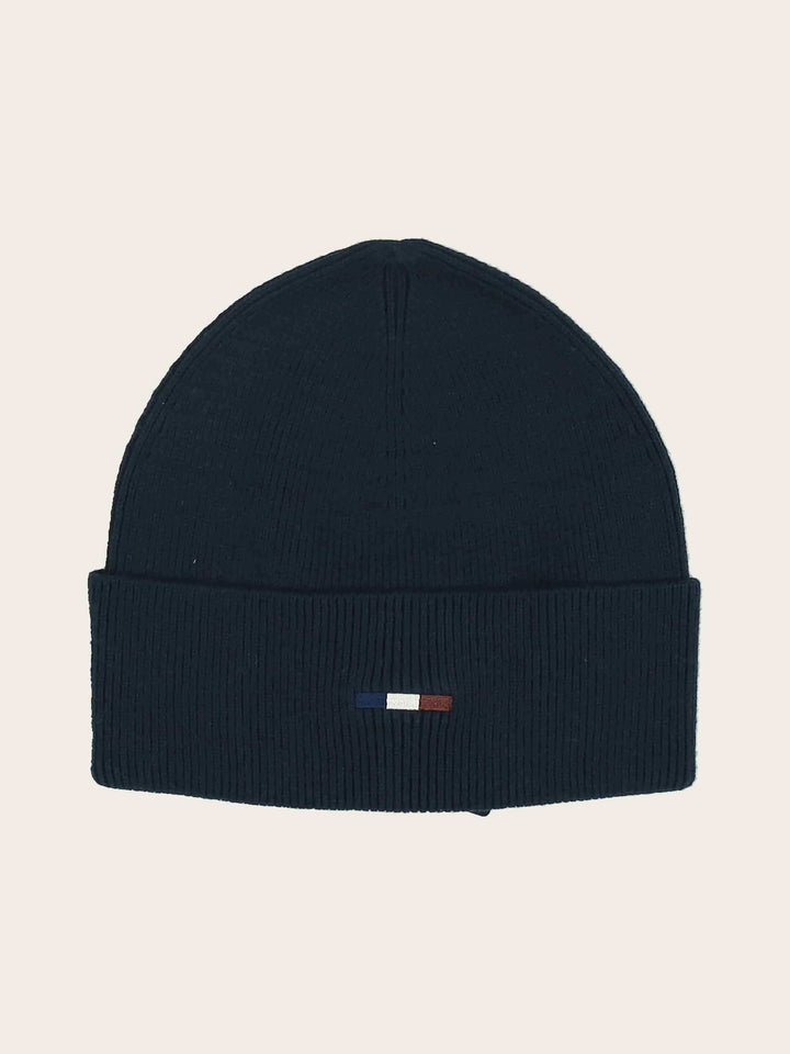 Einfarbige Beanie mit gestickter bugatti-Flag