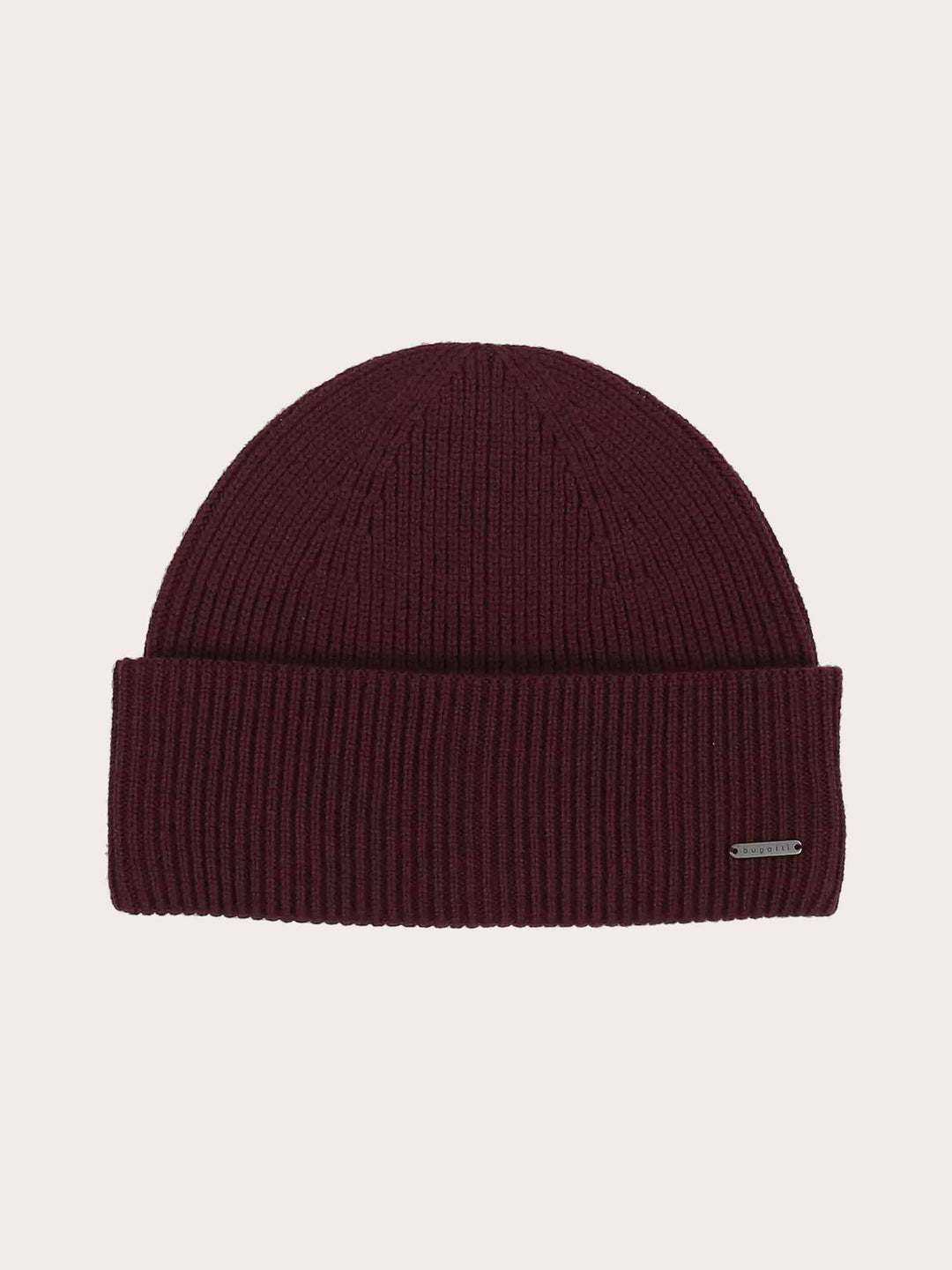 Einfarbige bugatti Beanie mit Signature-Flag