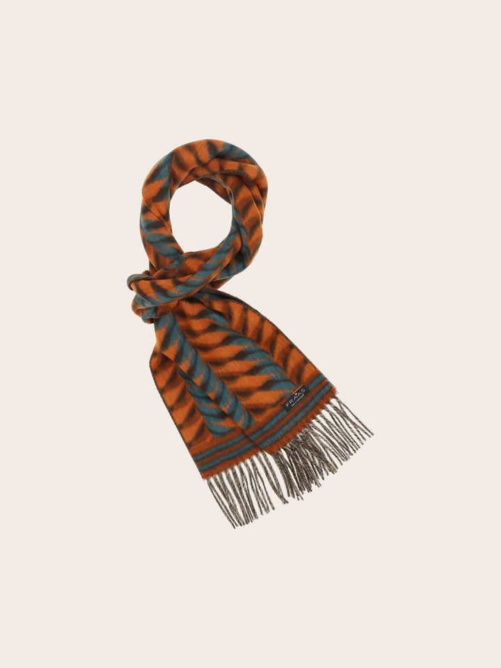 Cashmink-Schal mit mit grafischem Zackenmuster