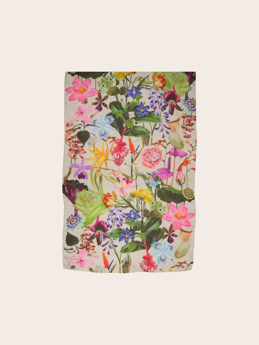 Elegante Seiden-Stola mit XL Blumen-Print