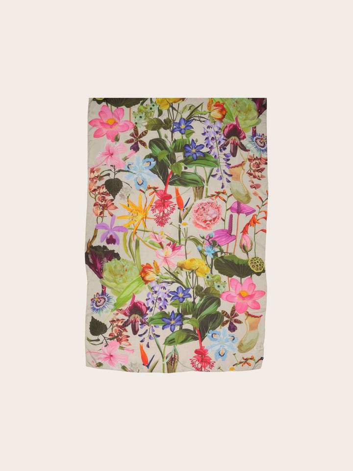 Elegante Seiden-Stola mit XL Blumen-Print