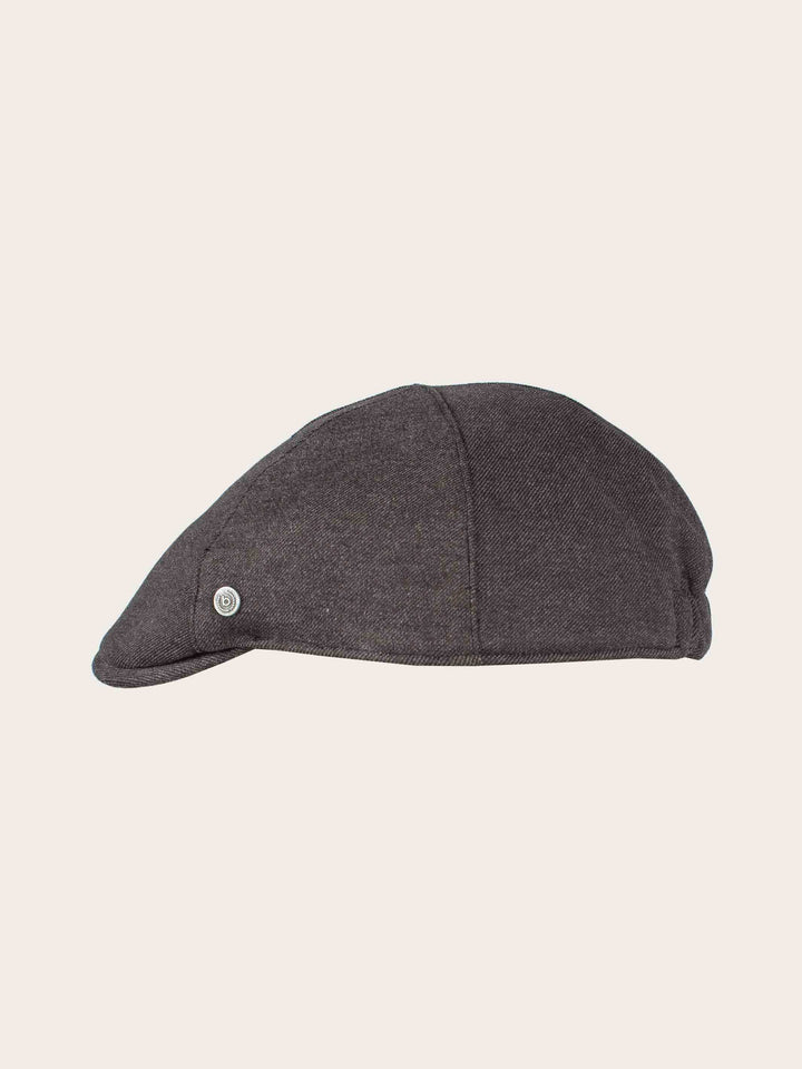 Einfarbige melierte bugatti Flatcap mit Ohrenklappen