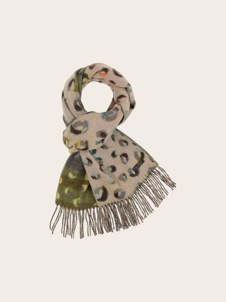 Doubleface Cashmink-Schal mit buntem Leo-Muster