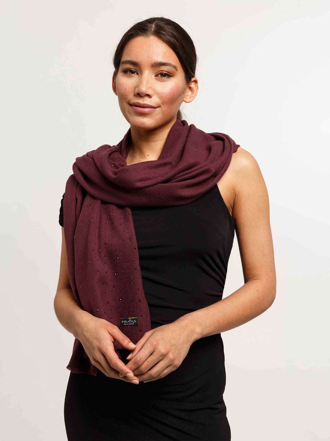 Elegante Cashmink-Stola mit Strass-Steinchen