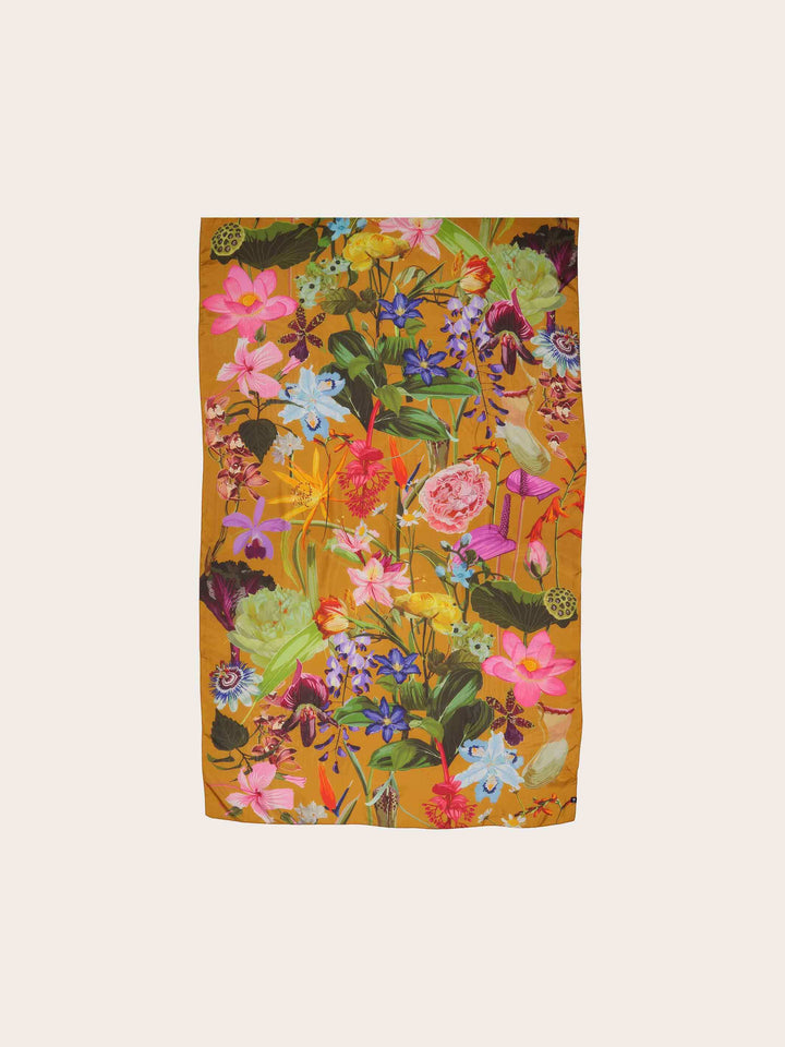 Elegante Seiden-Stola mit XL Blumen-Print