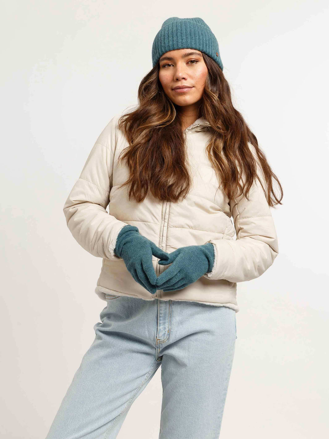 Grobstrick-Mütze aus reinem Kaschmir