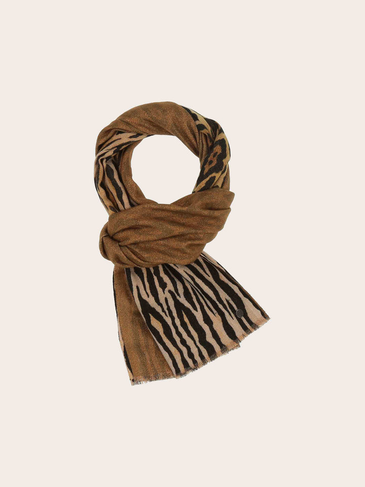 Glitzernder Doubleface-Schal mit Animal-Print