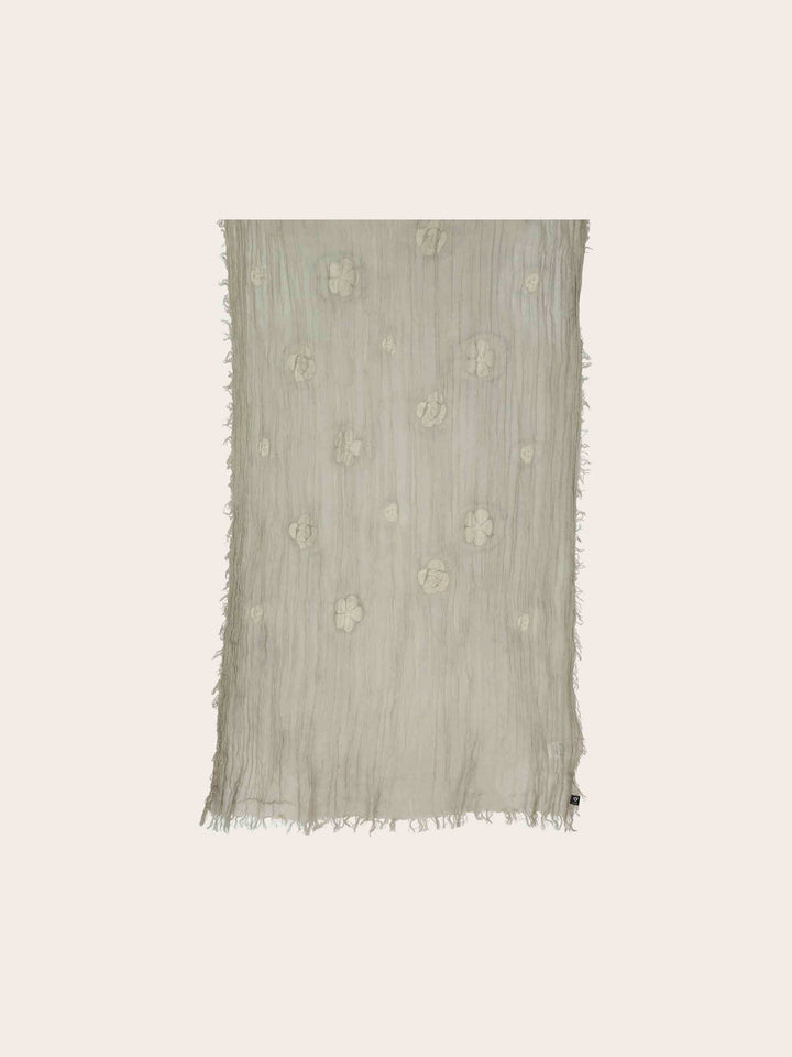 Stola mit Blumen-Stickerei aus Viskosemischung