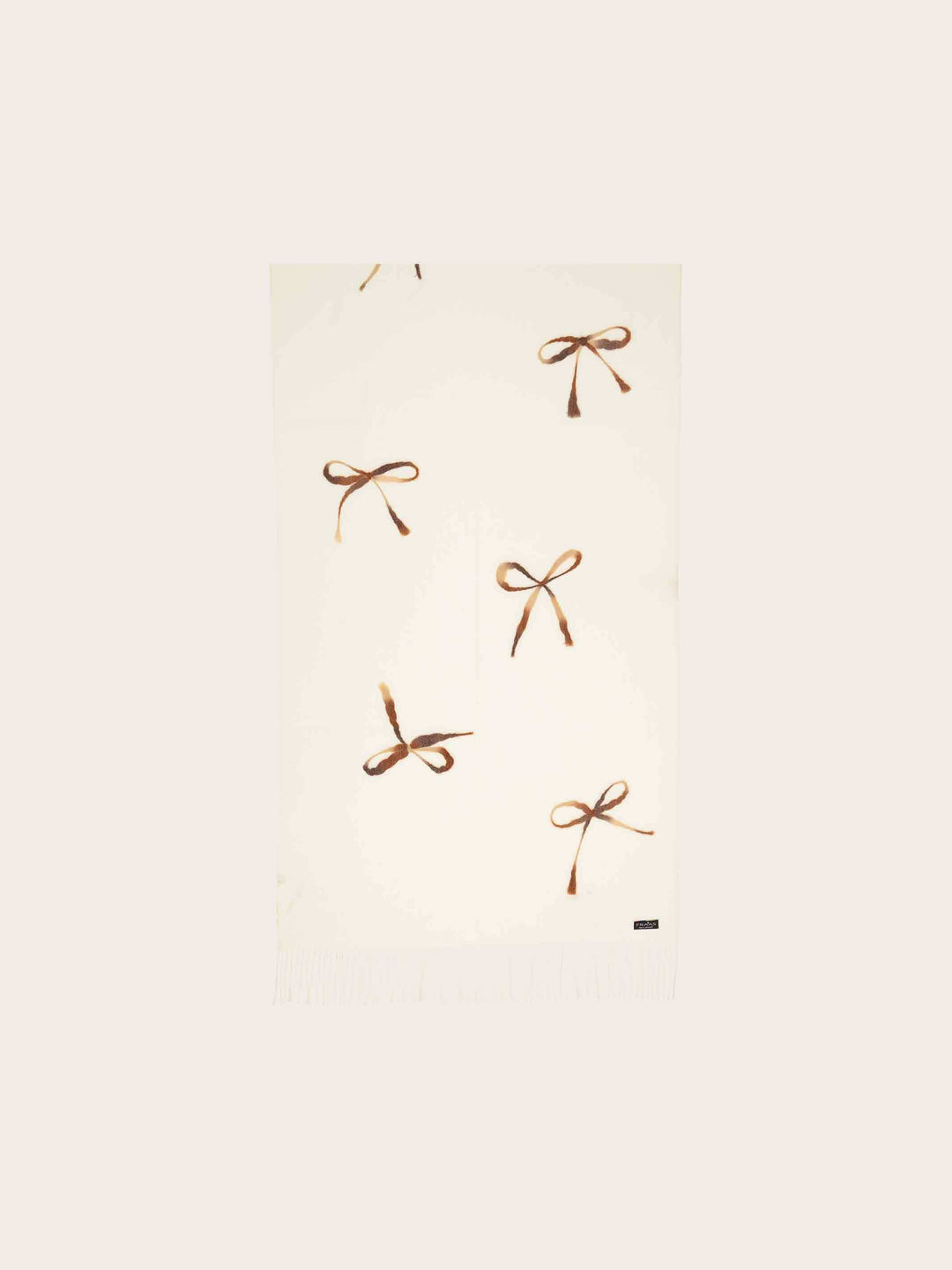 Cashmink-Stola mit eingestickten Schleifen aus Viskosemischung