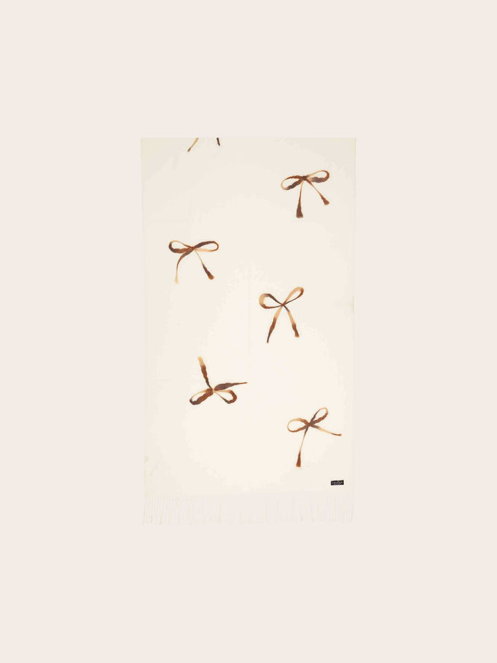 Cashmink-Stola mit eingestickten Schleifen aus Viskosemischung