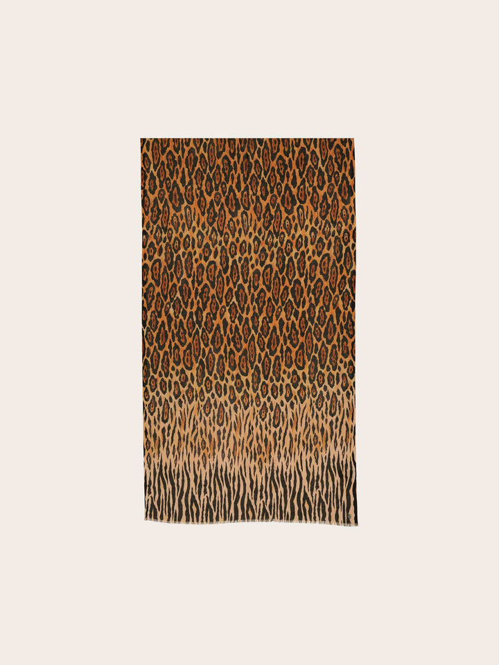 Glitzernder Doubleface-Schal mit Animal-Print
