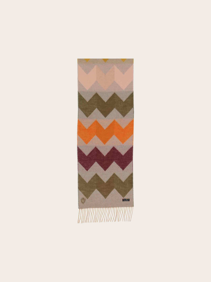 Cashmink-Schal mit mit grafischem Zickzack-Design