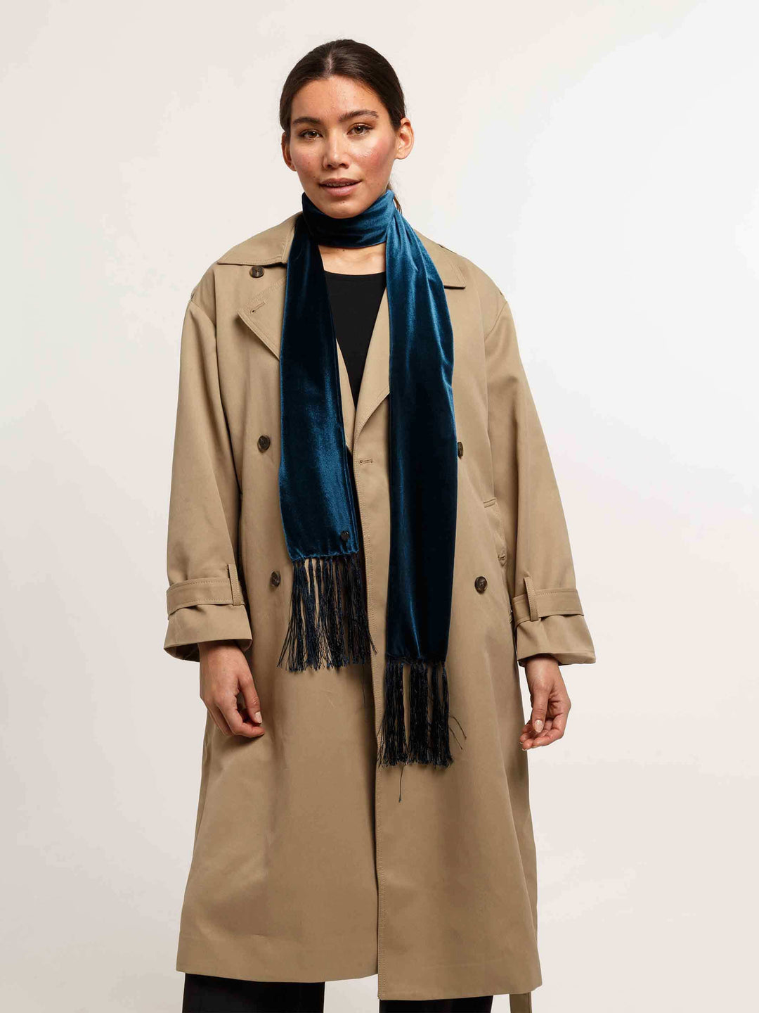 Eleganter Skinny-Schal in Samt-Optik