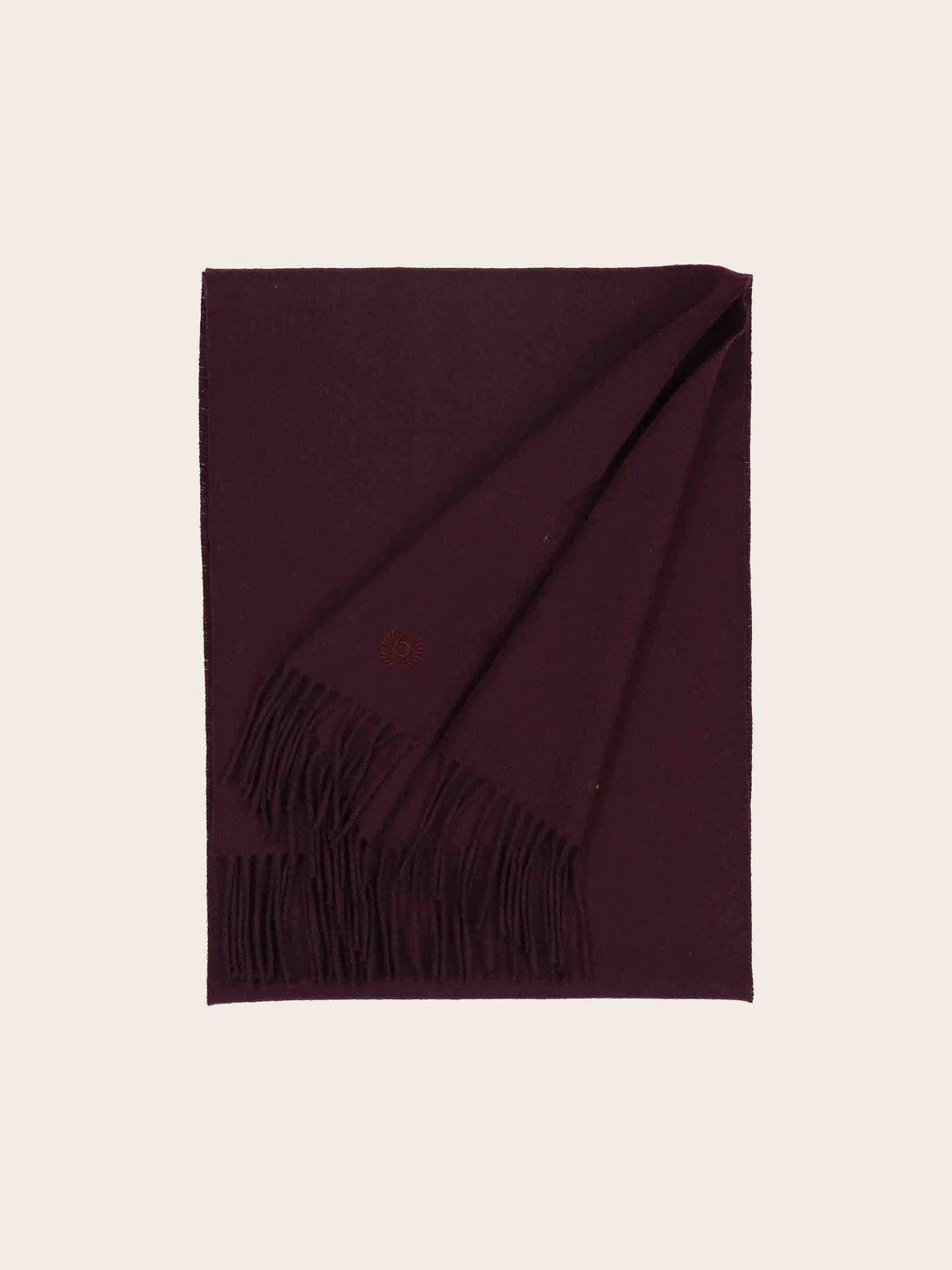 Einfarbiger Schal mit gesticktem bugatti-Logo aus reiner Wolle