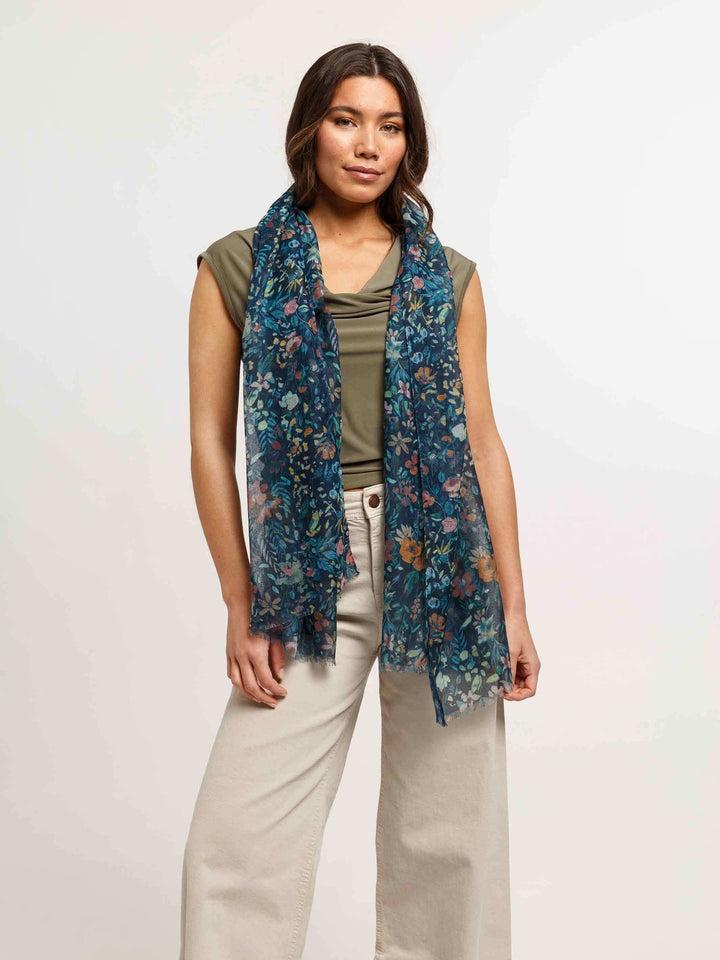 Schal mit zartem Blumen-Design