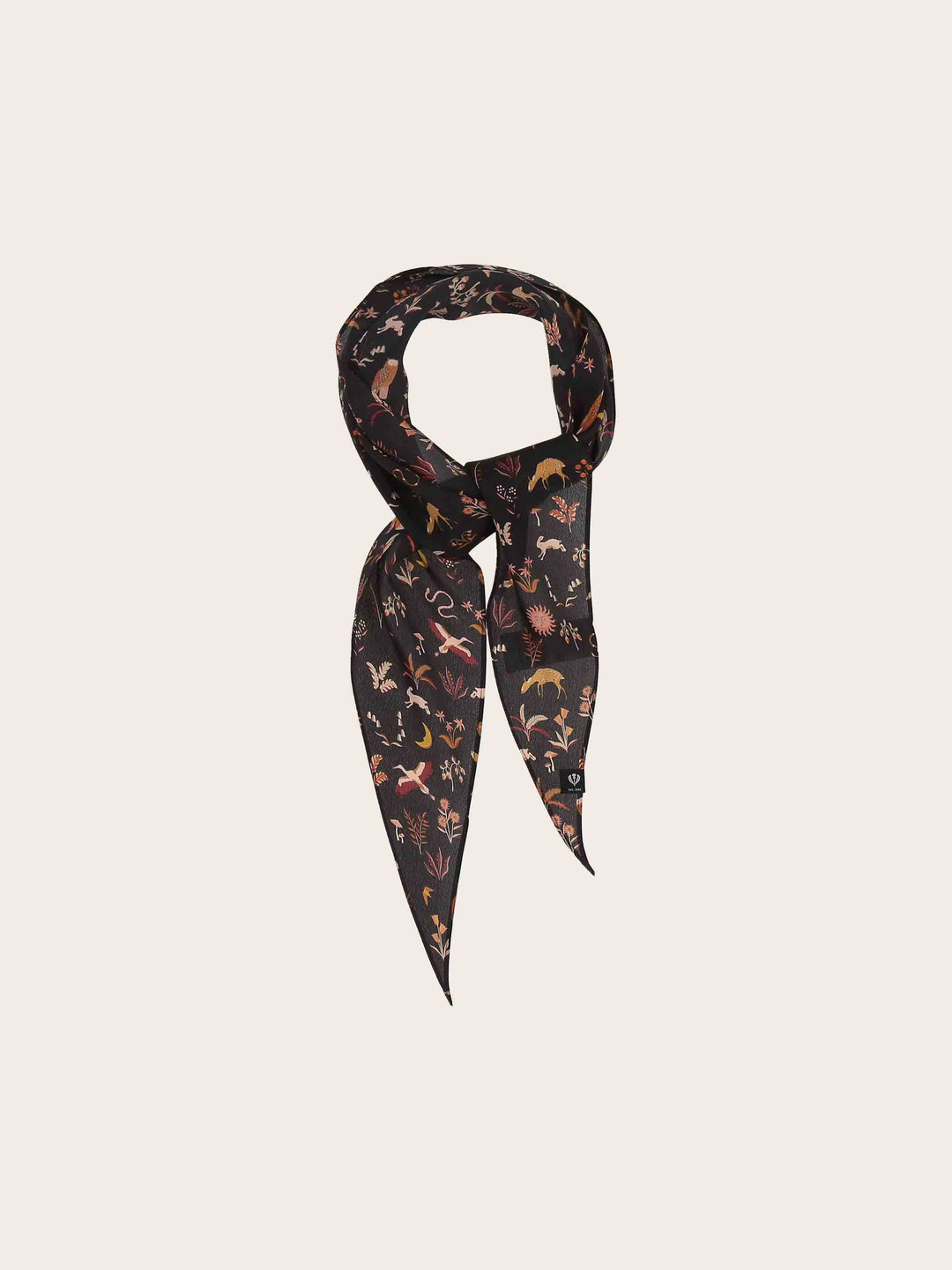 Diamond Shape Seidentuch mit Tier- und Pflanzen-Print