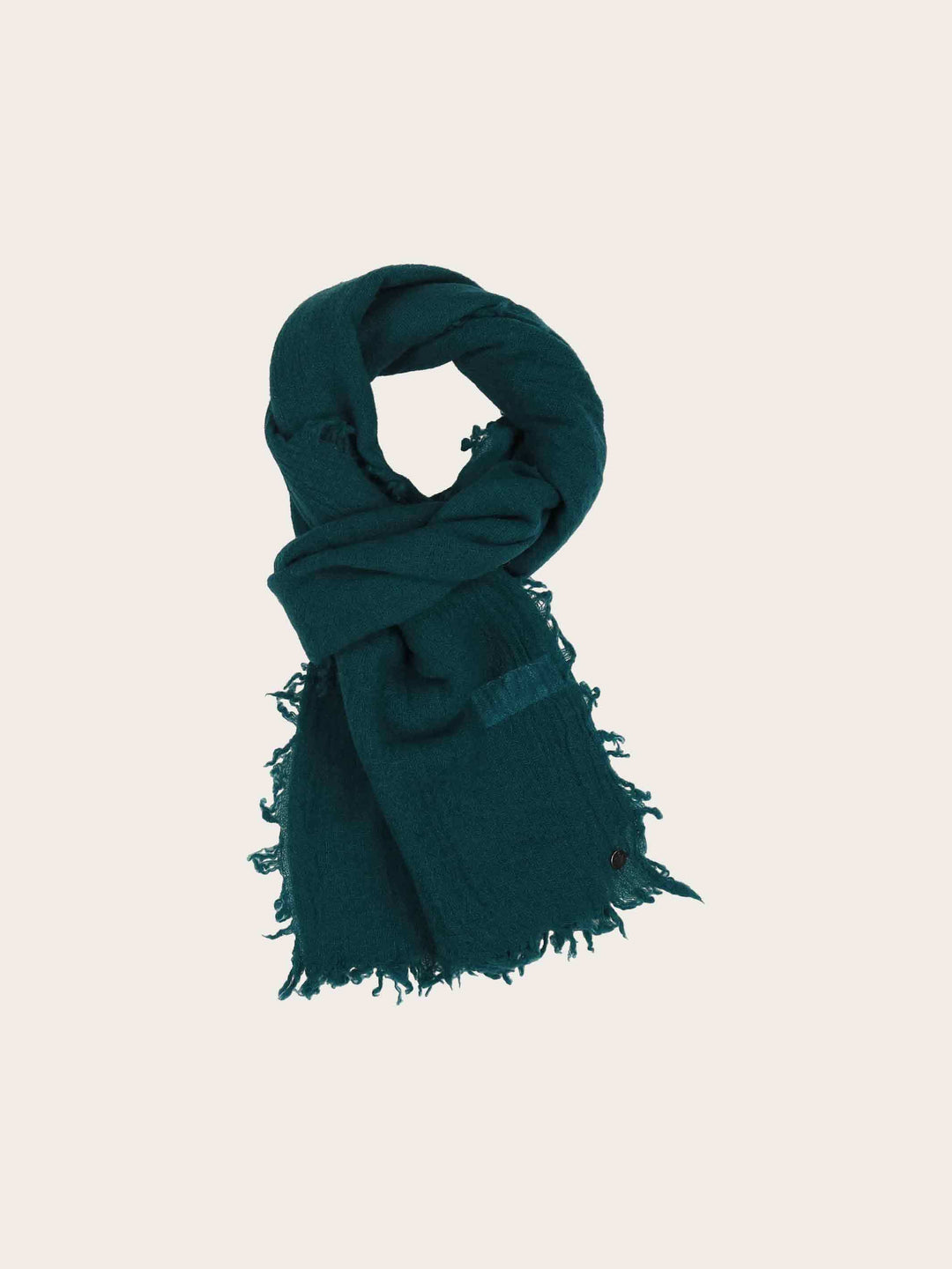 Einfarbige Wollstola mit Fransen