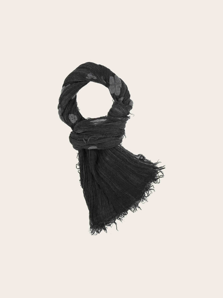 Stola mit Blumen-Stickerei aus Viskosemischung