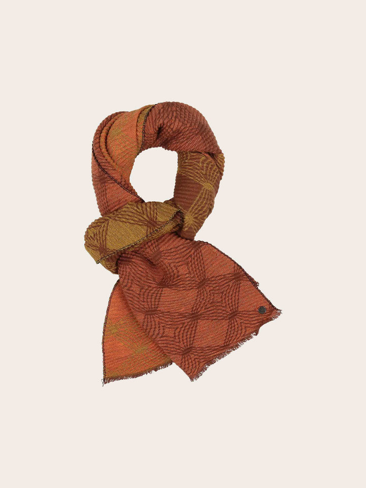 Glitzernder Plissee-Schal mit geometrischem Muster