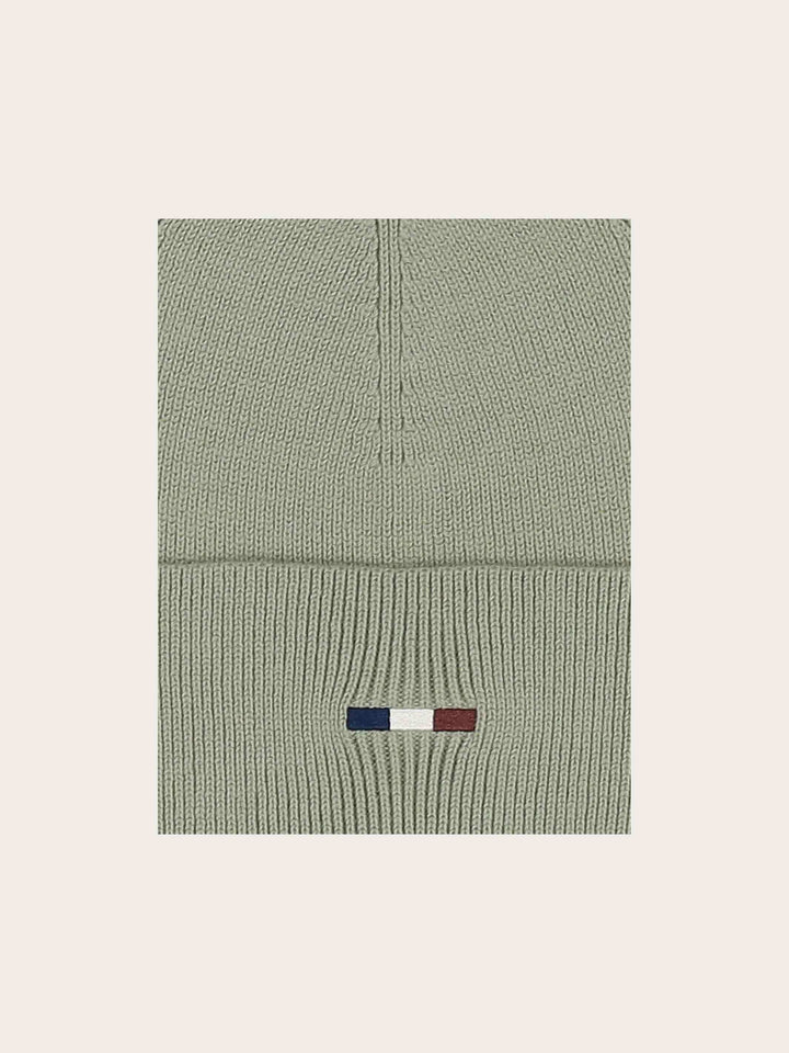 Einfarbige Beanie mit gestickter bugatti-Flag