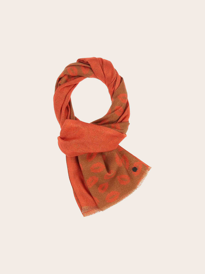 Glitzernder Doubleface-Schal mit Kussmund-Print