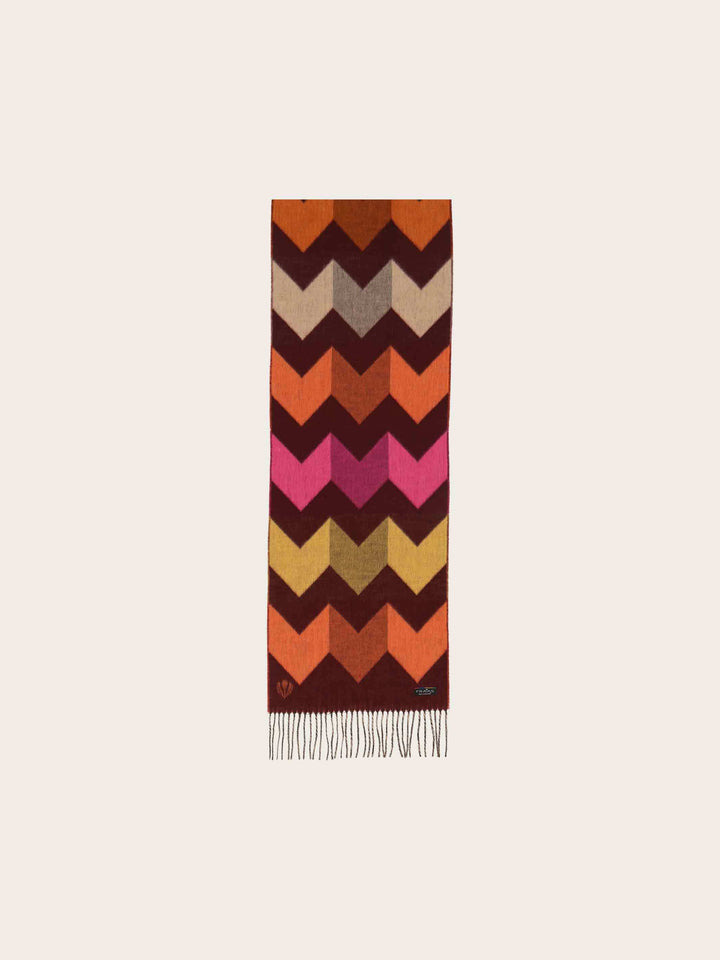 Cashmink-Schal mit mit grafischem Zickzack-Design