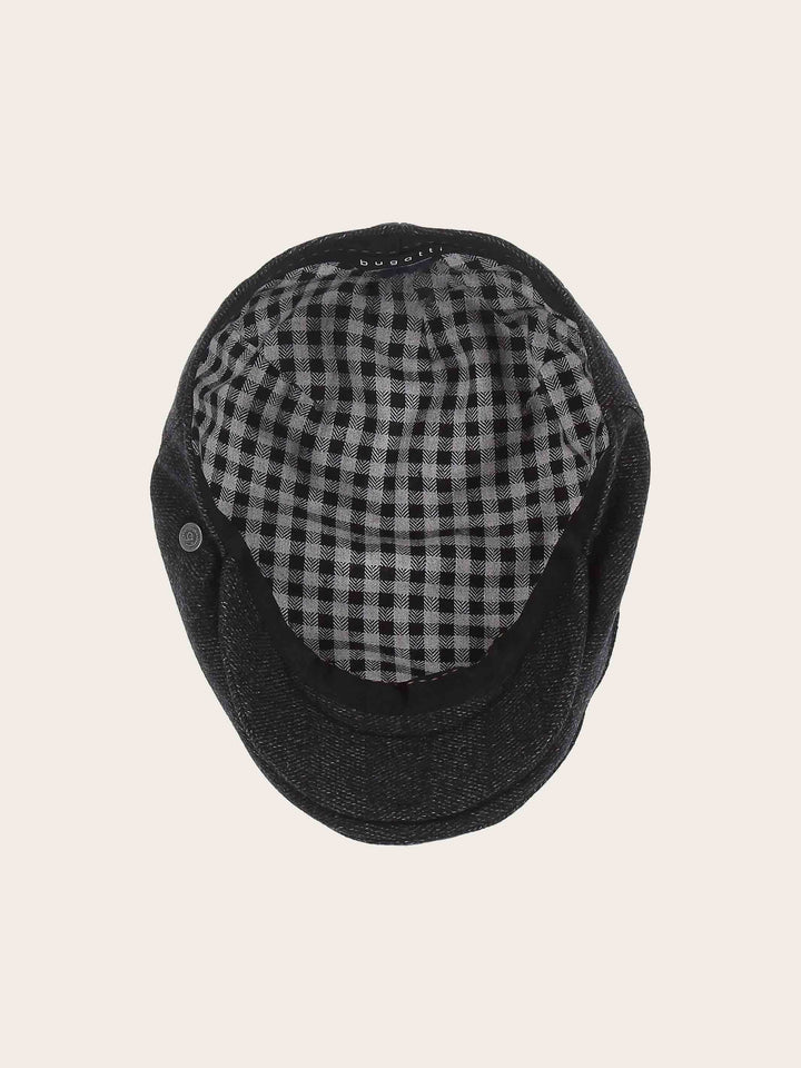 Einfarbige bugatti Flatcap mit Fischgrat-Design