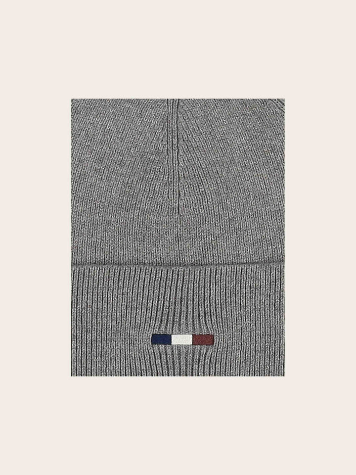 Einfarbige Beanie mit gestickter bugatti-Flag