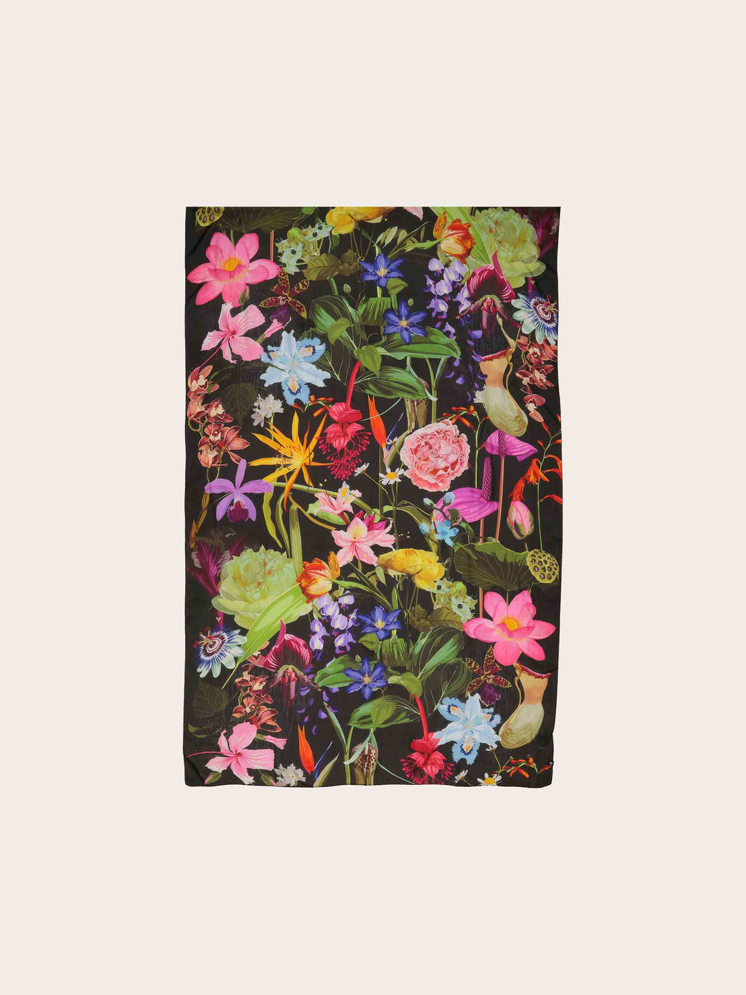 Elegante Seiden-Stola mit XL Blumen-Print