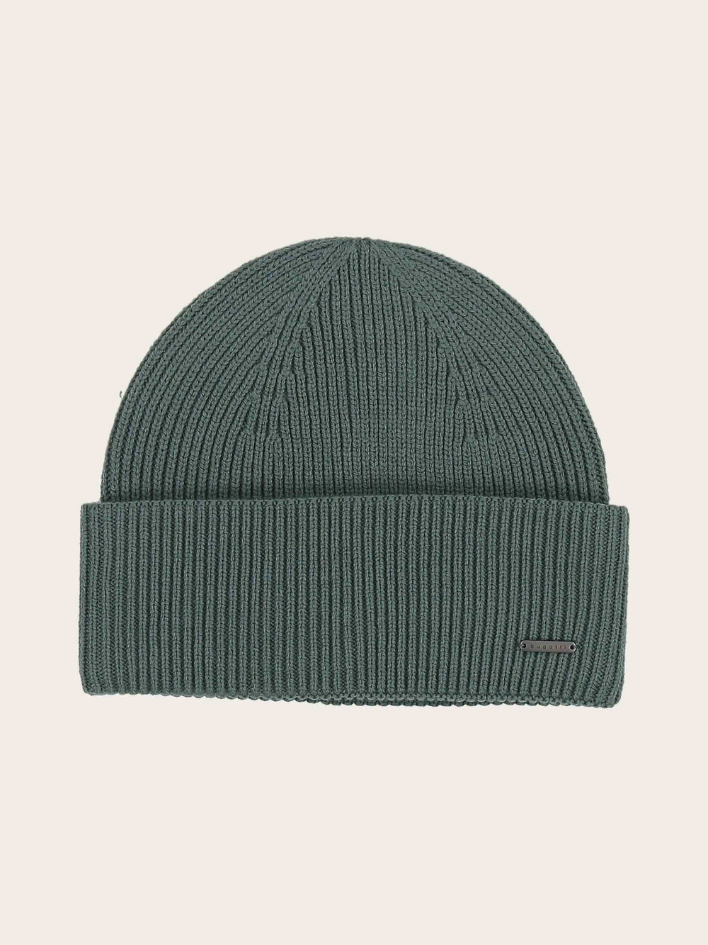 Einfarbige bugatti Beanie mit Signature-Flag