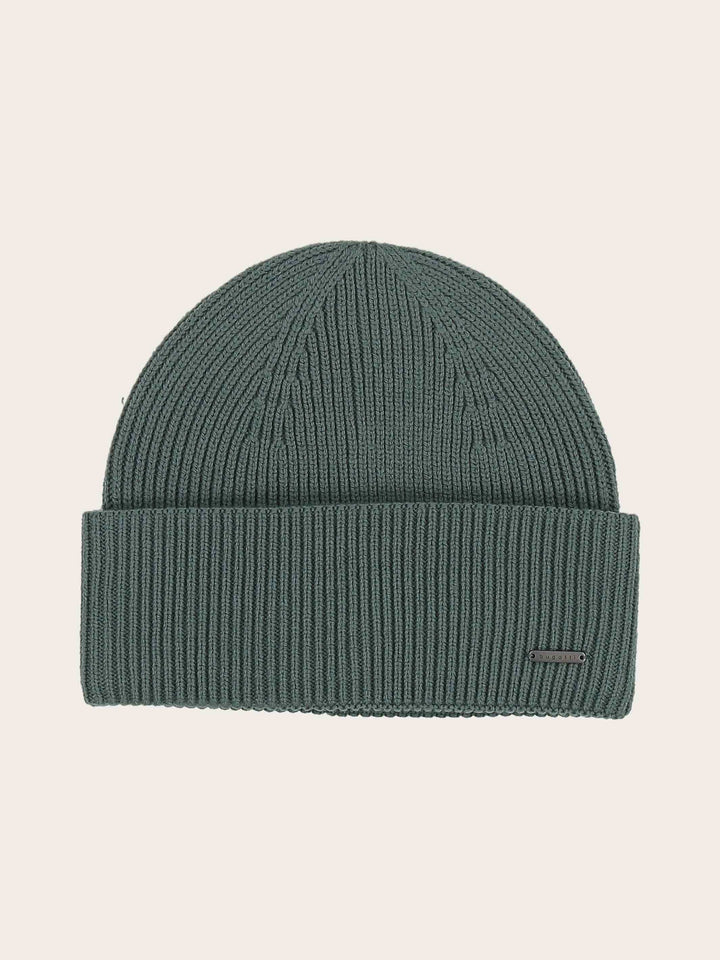 Einfarbige bugatti Beanie mit Signature-Flag