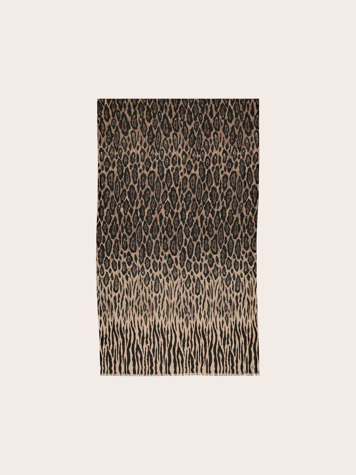 Glitzernder Doubleface-Schal mit Animal-Print