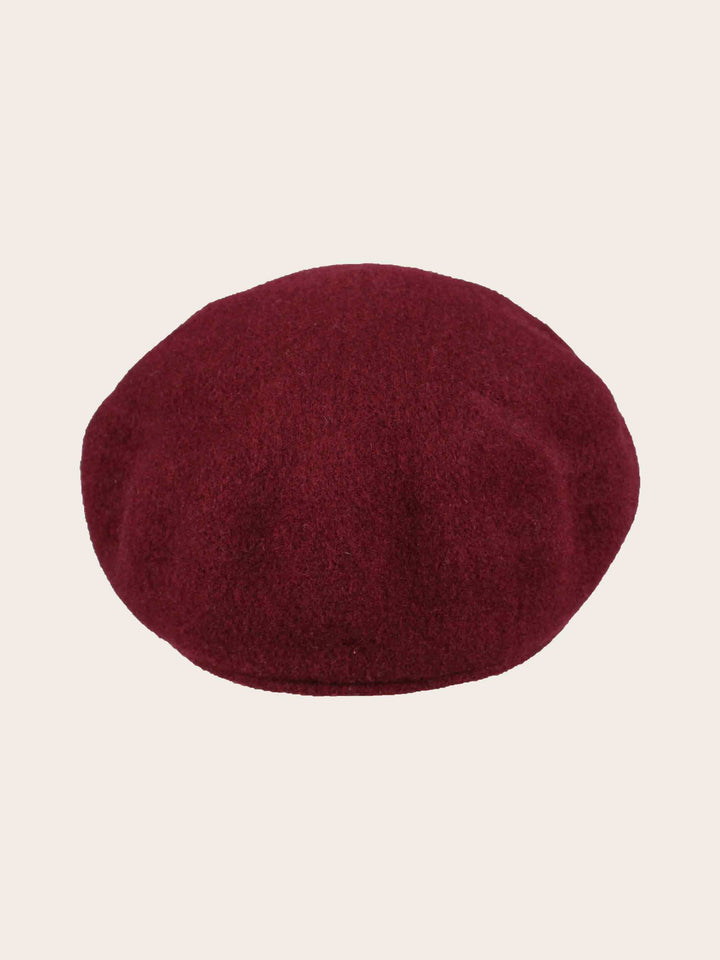 Einfarbige Loevenich Baker Boy Kappe aus reiner Wolle