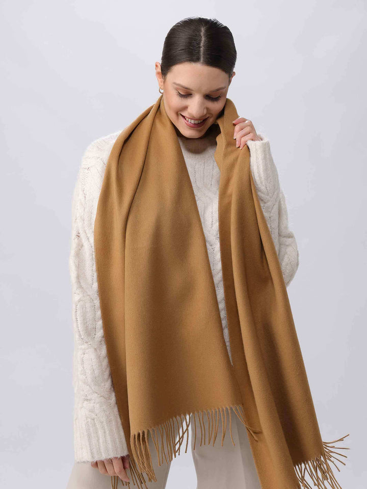 Breiter einfarbiger Cashmink Schal