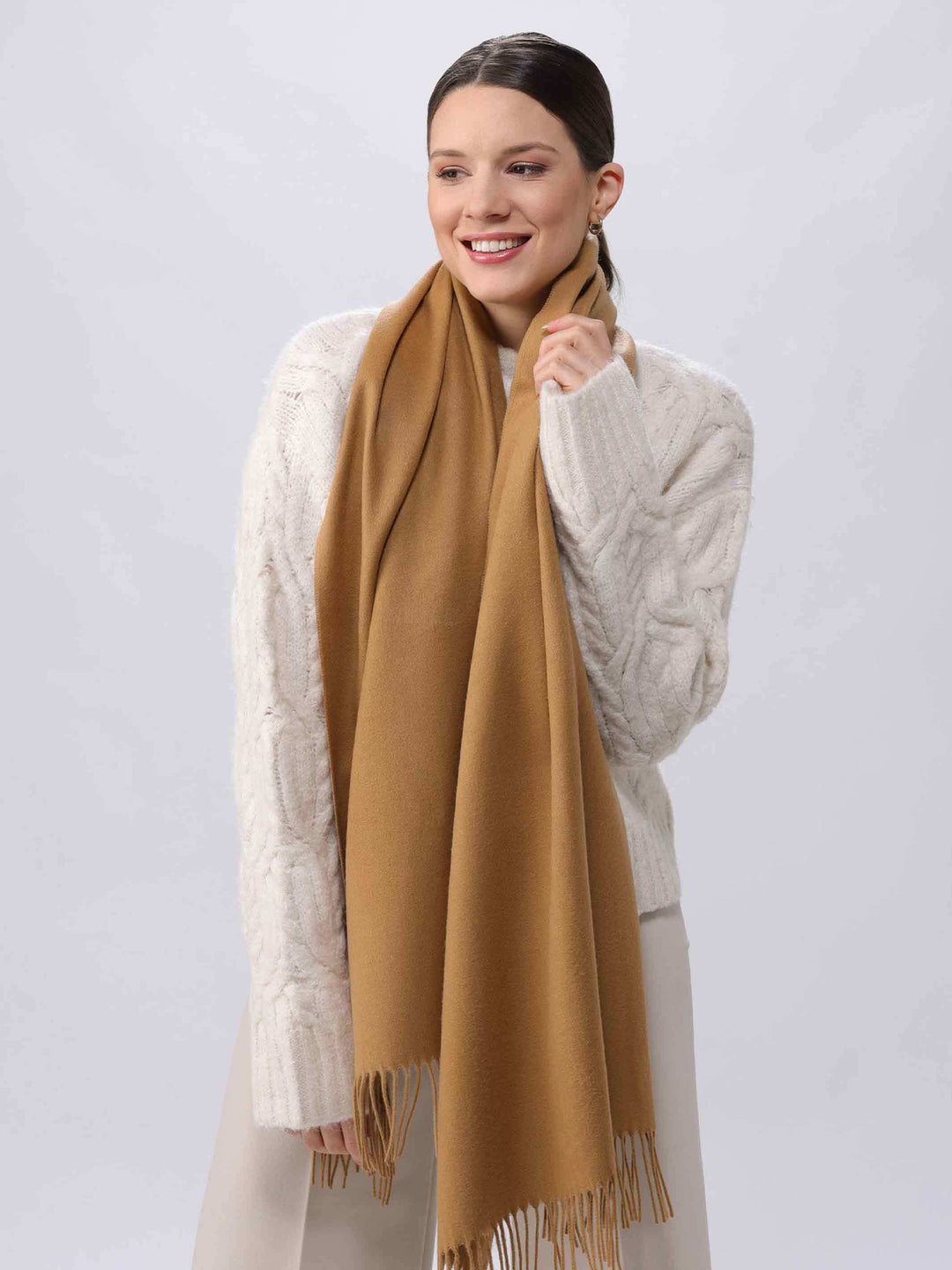 Breiter einfarbiger Cashmink Schal