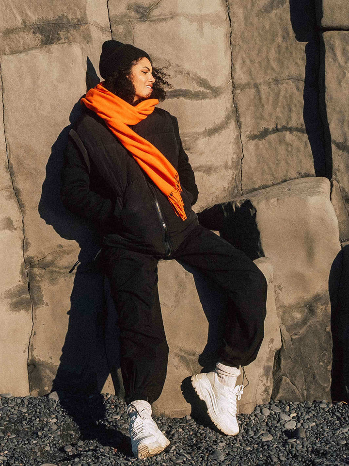 Breiter einfarbiger Cashmink Schal