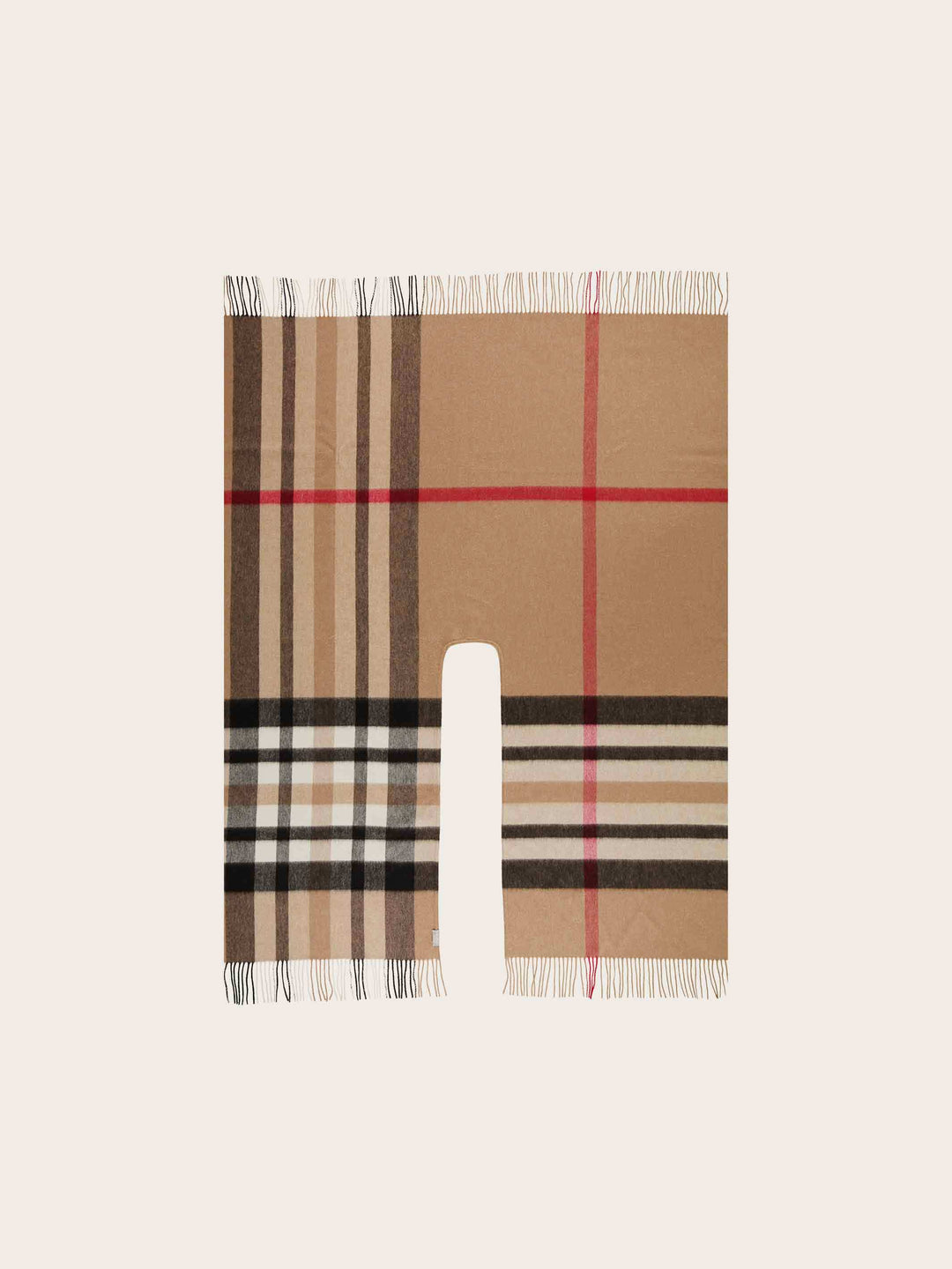 Poncho mit FRAAS Plaid Karo aus reiner Wolle