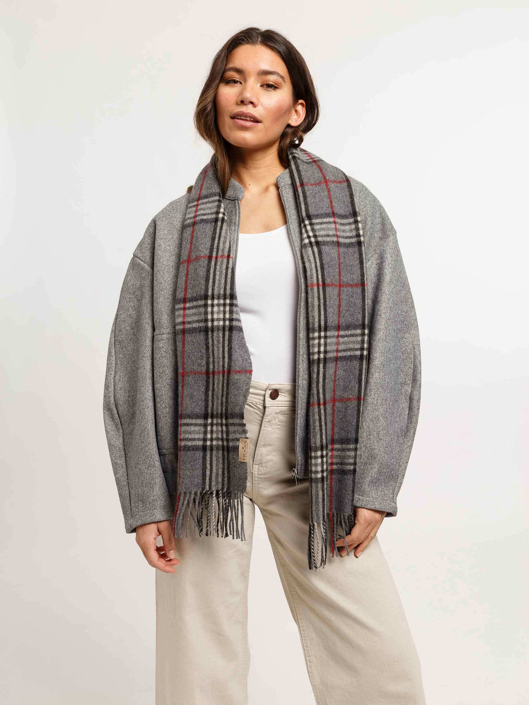 Schal in Kaschmir-/Wollmischung mit FRAAS Plaid Karo