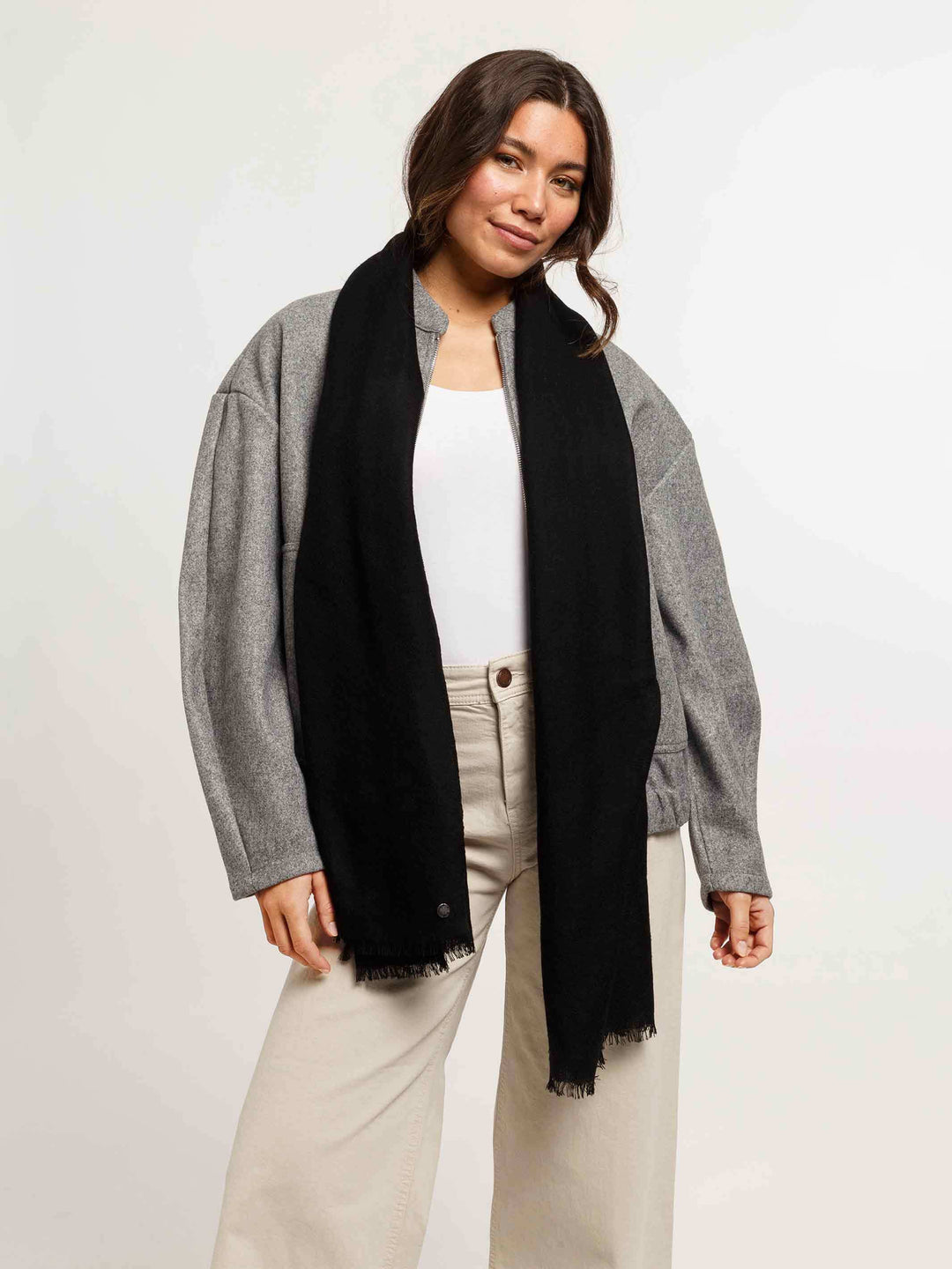 Einfarbige Pashmina aus reiner Wolle