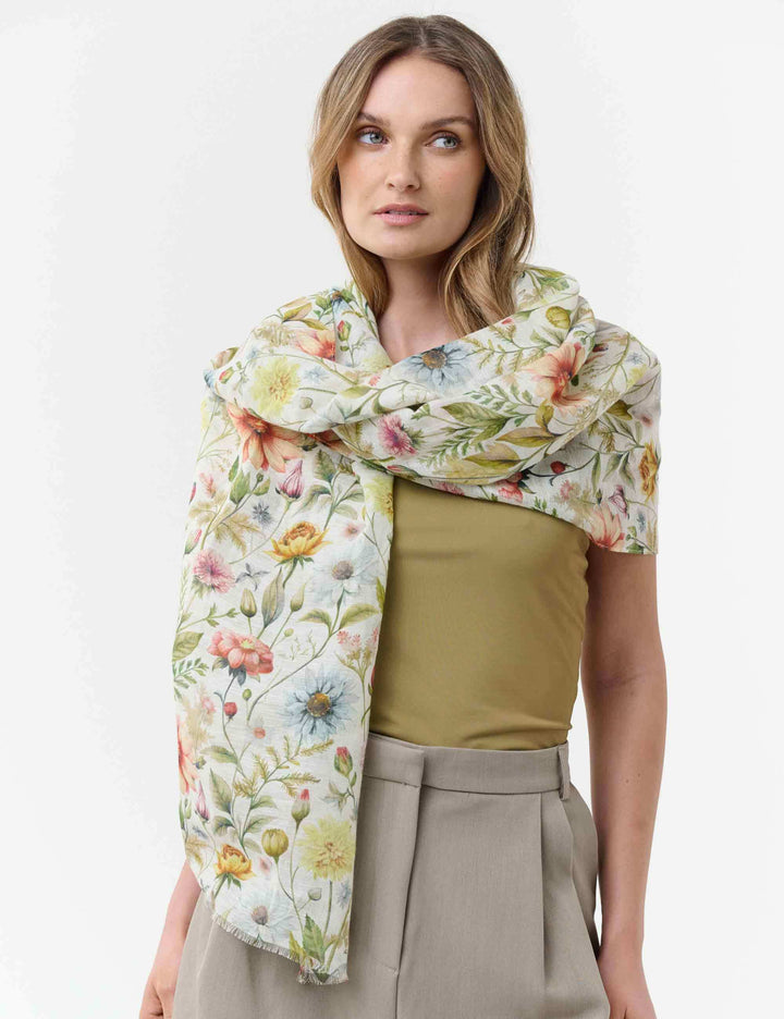 Schal mit Blumen-Print im Vintage-Design