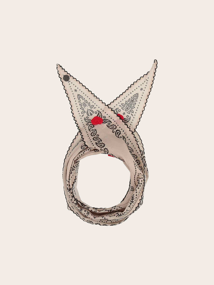 Geschenkset Halstuch mit Paisley-Design und Herzen, Geschenktasche und Grußkarte