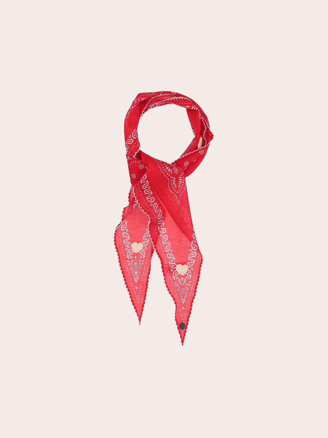 Geschenkset Halstuch mit Paisley-Design und Herzen, Geschenktasche und Grußkarte