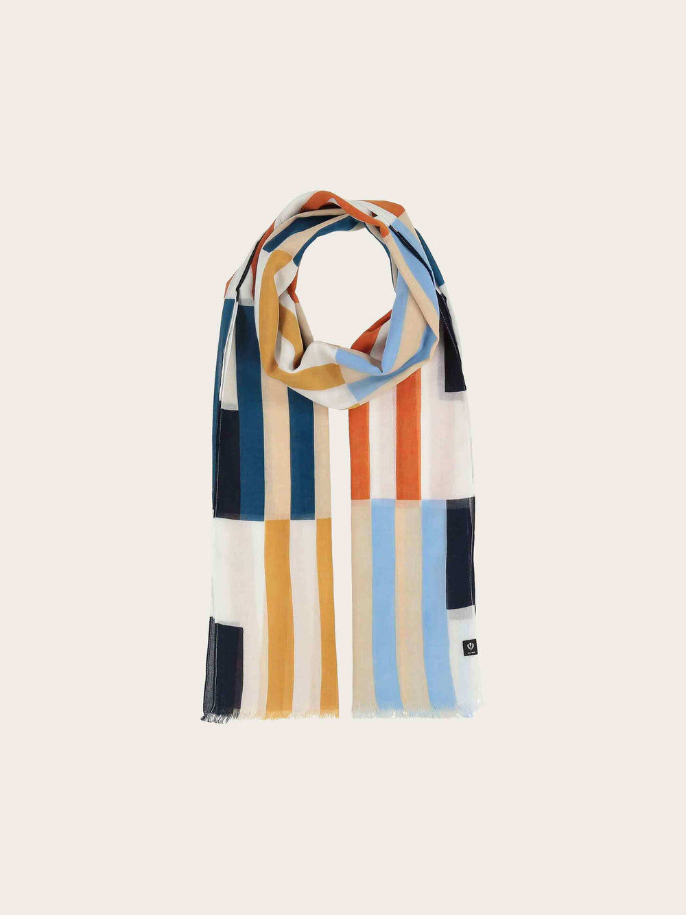 Schal mit Streifen im Retro-Design aus Baumwolle