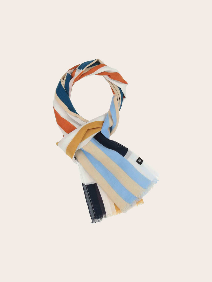 Schal mit Streifen im Retro-Design aus Baumwolle