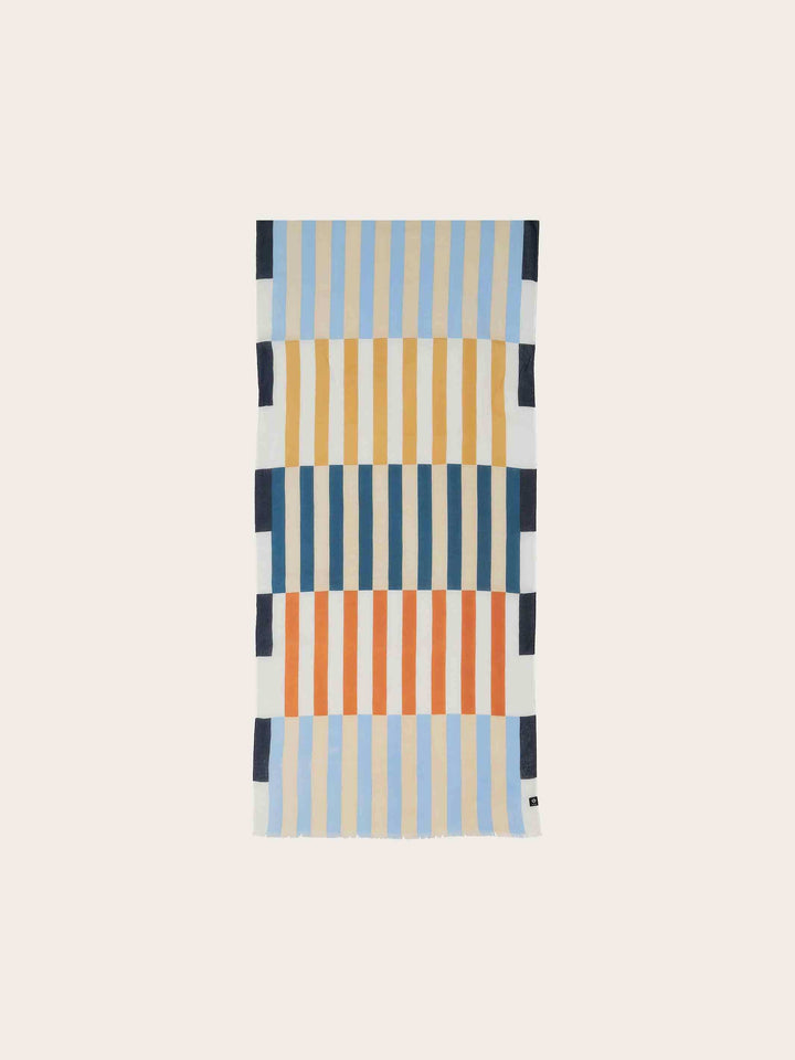 Schal mit Streifen im Retro-Design aus Baumwolle