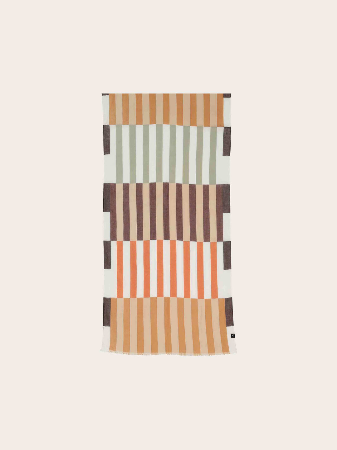 Schal mit Streifen im Retro-Design aus Baumwolle