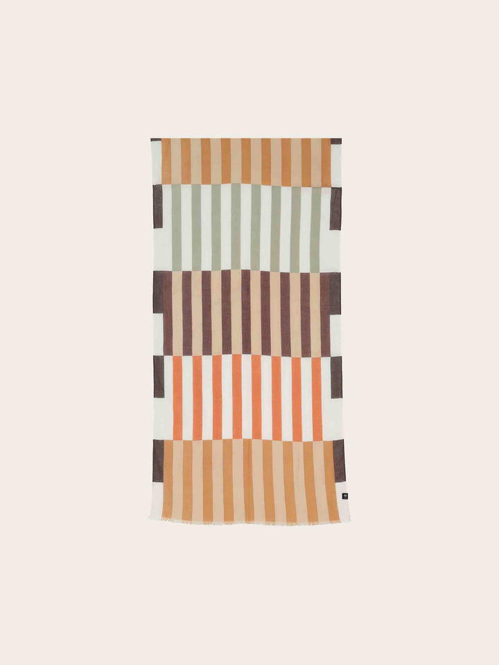 Schal mit Streifen im Retro-Design aus Baumwolle