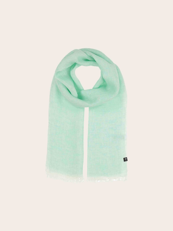 Leichter einfarbiger Schal aus reinem Leinen