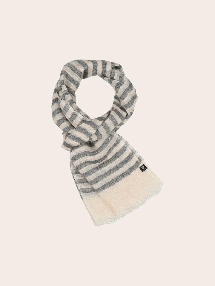 Leichter gestreifter Schal aus reinem Leinen